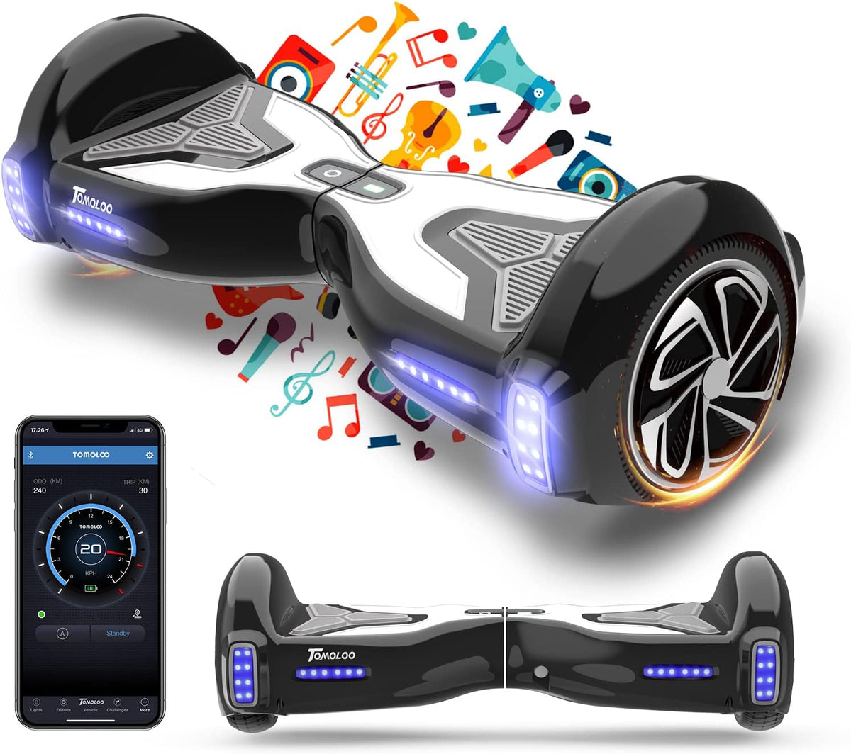 6.5" Self Balancing Scooter with Bluetooth Speaker and LED Lights G32564