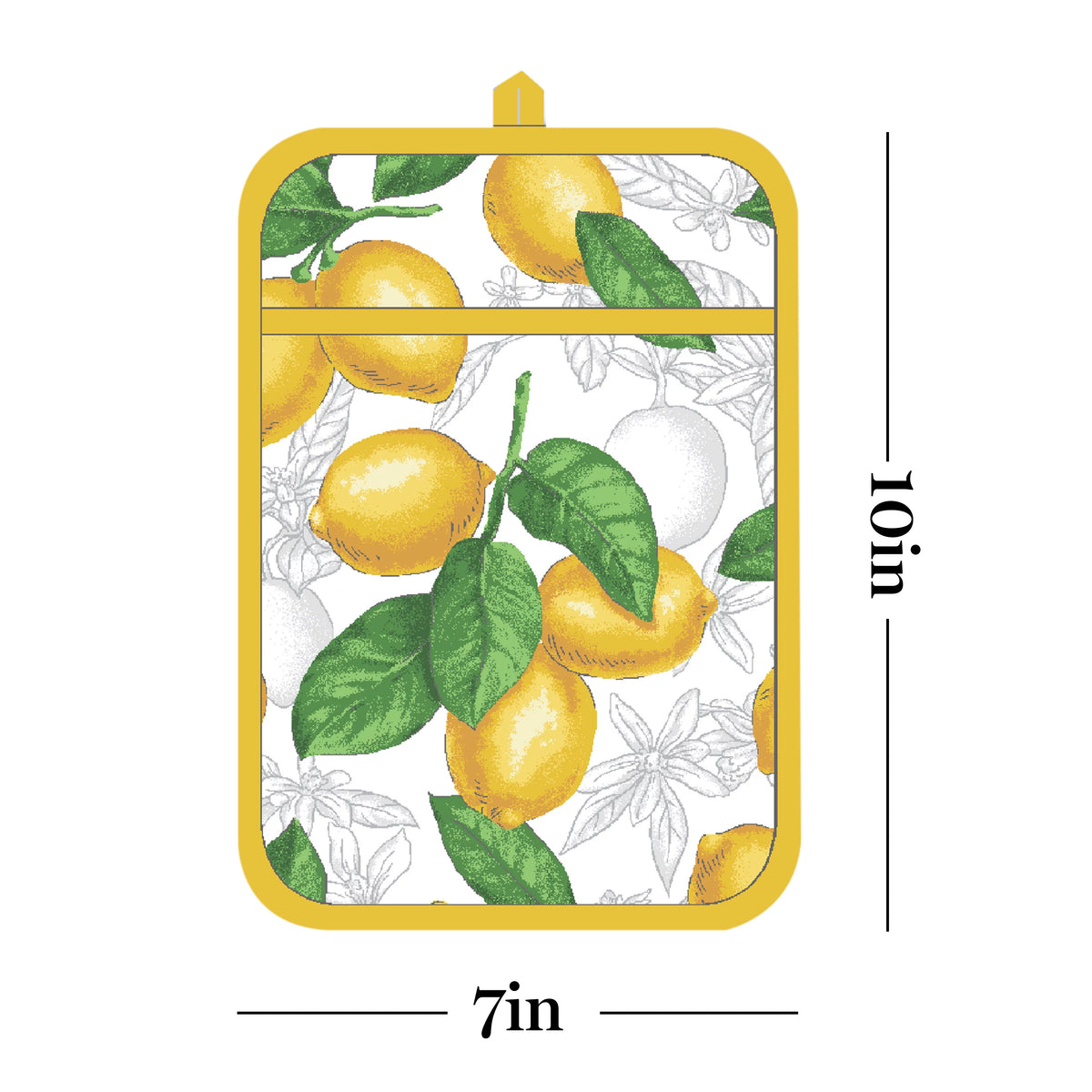 White Yellow Kitchen Towel Oven Mitt Potholder Set 4-Pack M932