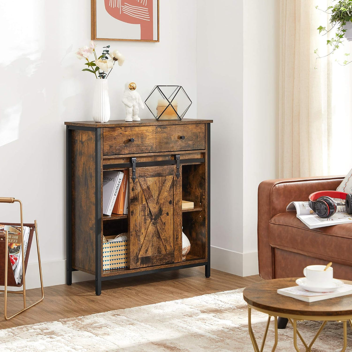 Buffet Cabinet with 1 Drawer and Sliding Barn Door S6541
