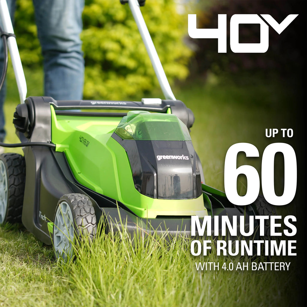 40V 17 Cordless Walk-Behind Push Lawn Mower with 4.0 Ah Battery and Charger A29775