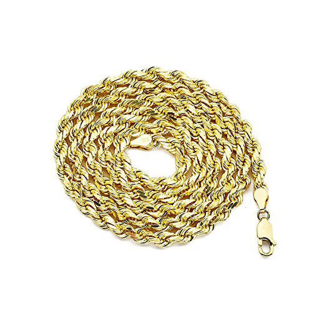 10K Yellow Gold 5mm Diamond Cut Rope Chain Necklace Q352571