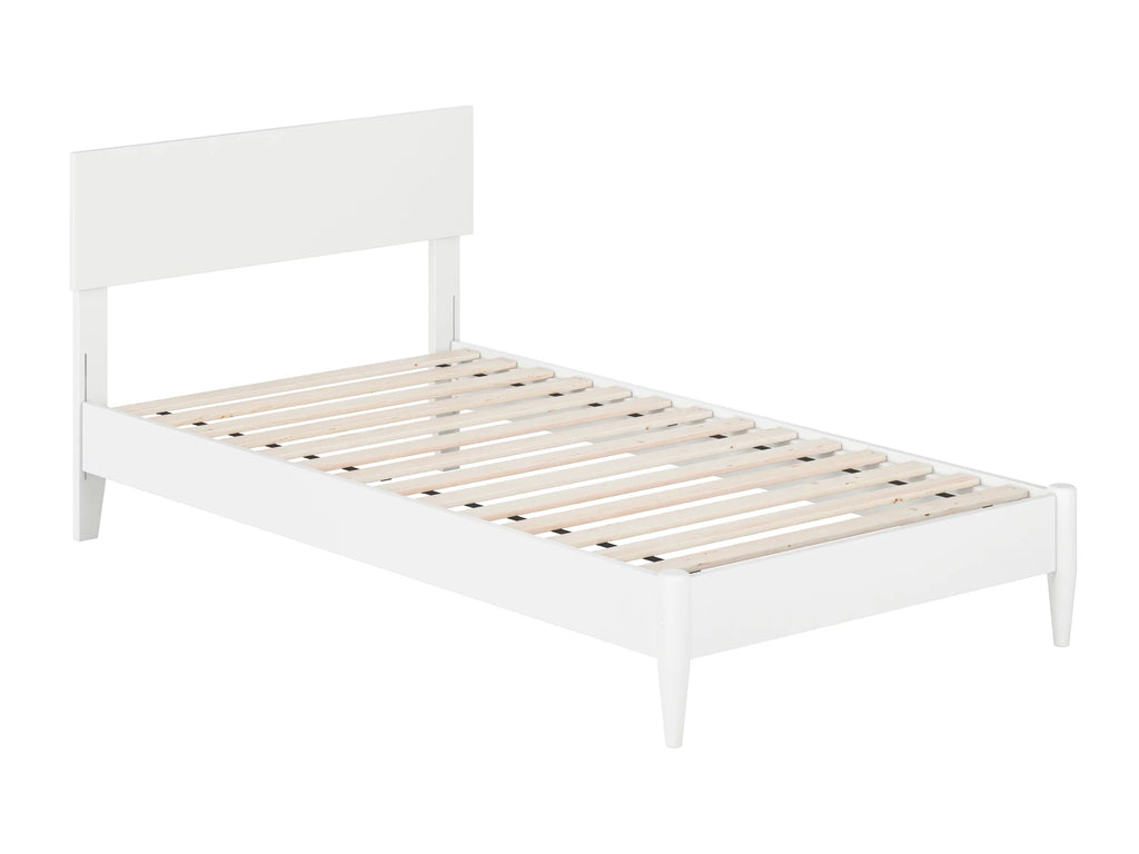 White Twin Solid Wood Platform Bed P200300