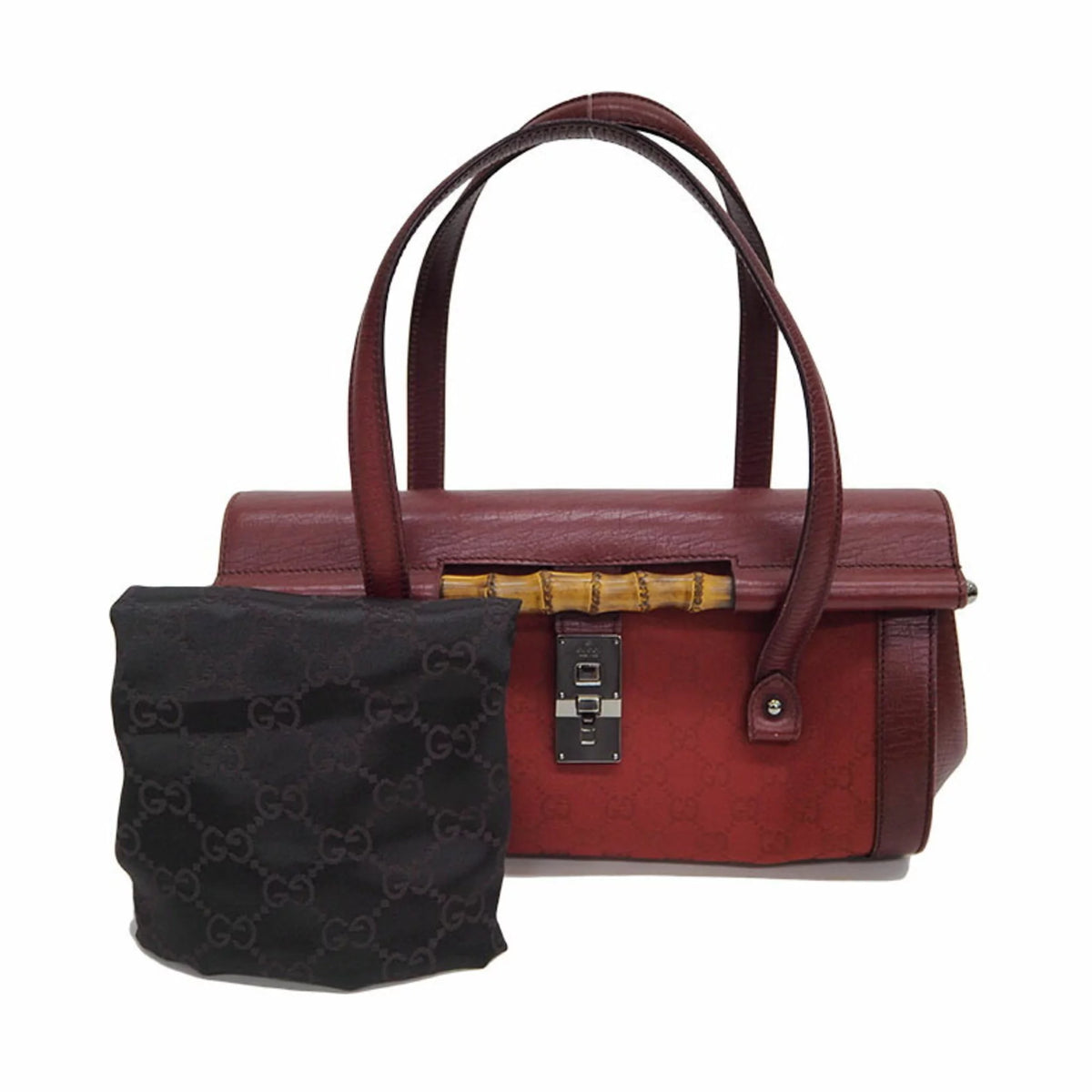 Pre-Owned Canvas Bamboo Handbag K611456