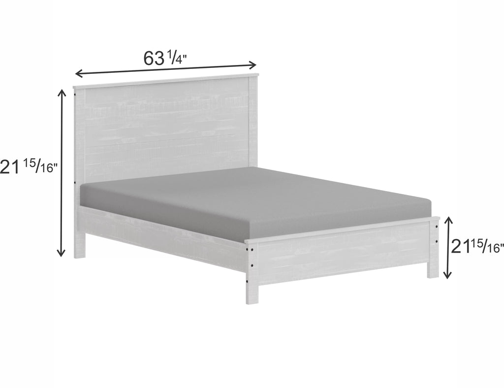 White Solid Wood Full Size Bed Frame Y7019