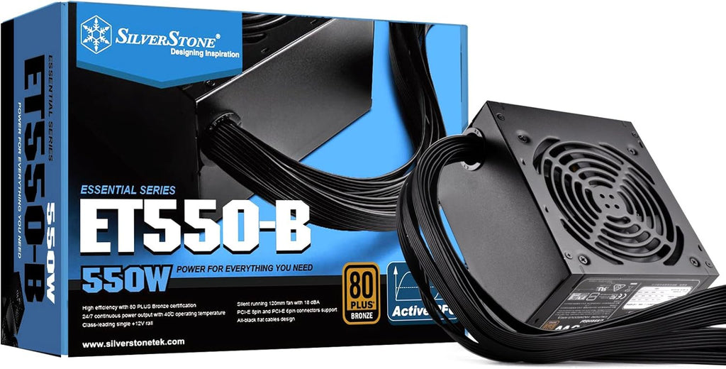 550 Watt 80 Plus Bronze ATX Power Supply with Flat Black Cables F79314