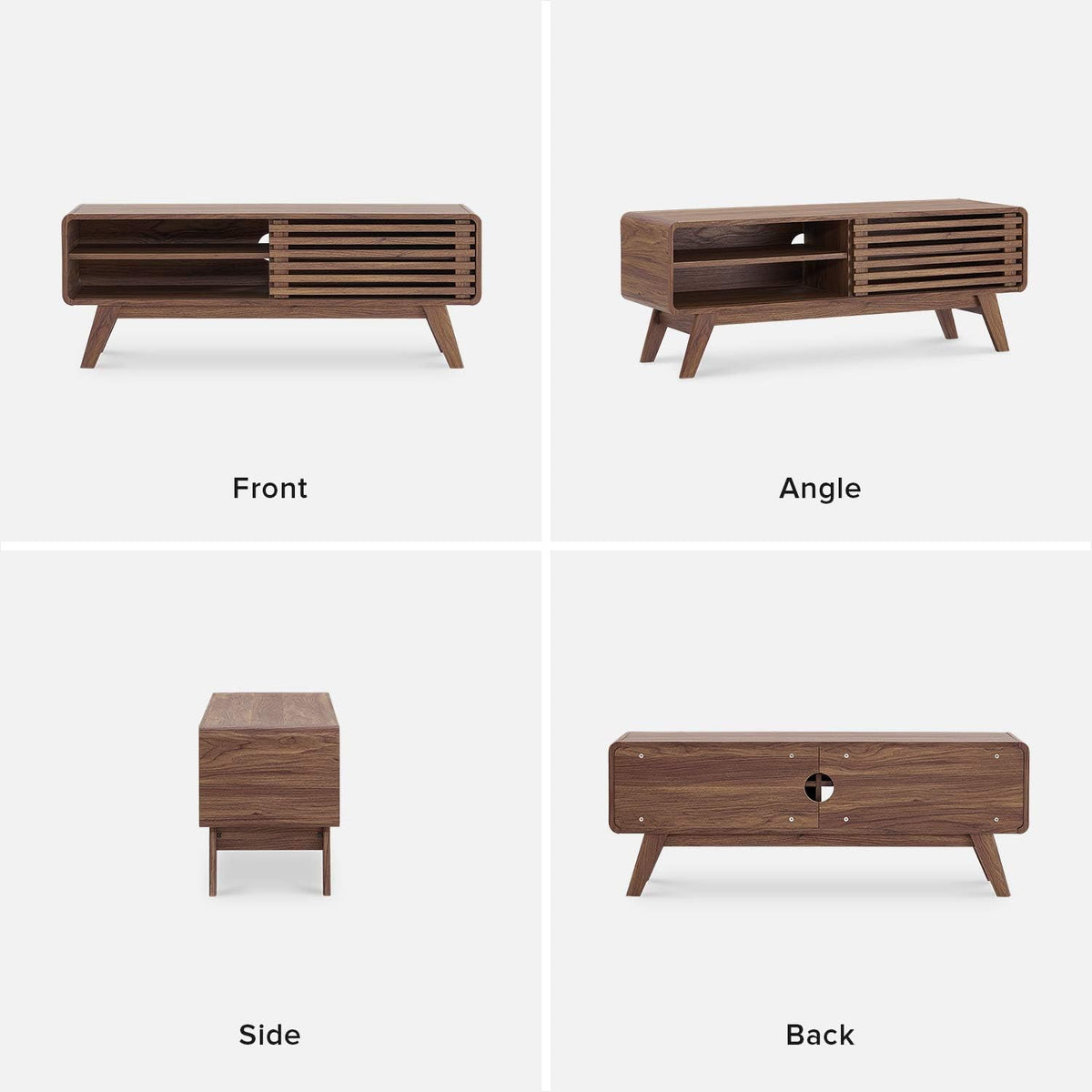 46 Scandinavian TV Stand with Slatted Door D90264
