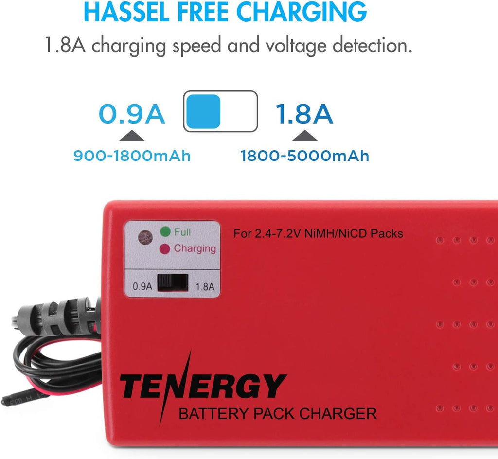 2 Pack 7.2V 3000mAh Flat NiMH Battery Packs with Smart Charger F323