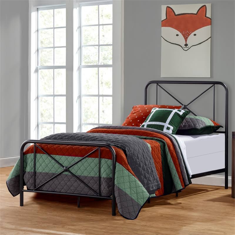 Black Metal Twin Bed T6219