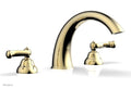 Polished Brass Deck Tub Set Curved Handles High Spout M7823