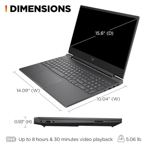 15.6" 144Hz FHD Gaming Laptop, AMD Ryzen 5 7535HS, 16GB DDR5 RAM, 512GB SSD, AMD Radeon RX 6550M, Backlit Keyboard, Windows 11 Pro, Mica Silver A899