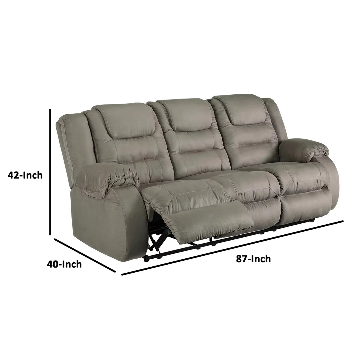 Gray Fabric Reclining Sofa M16642
