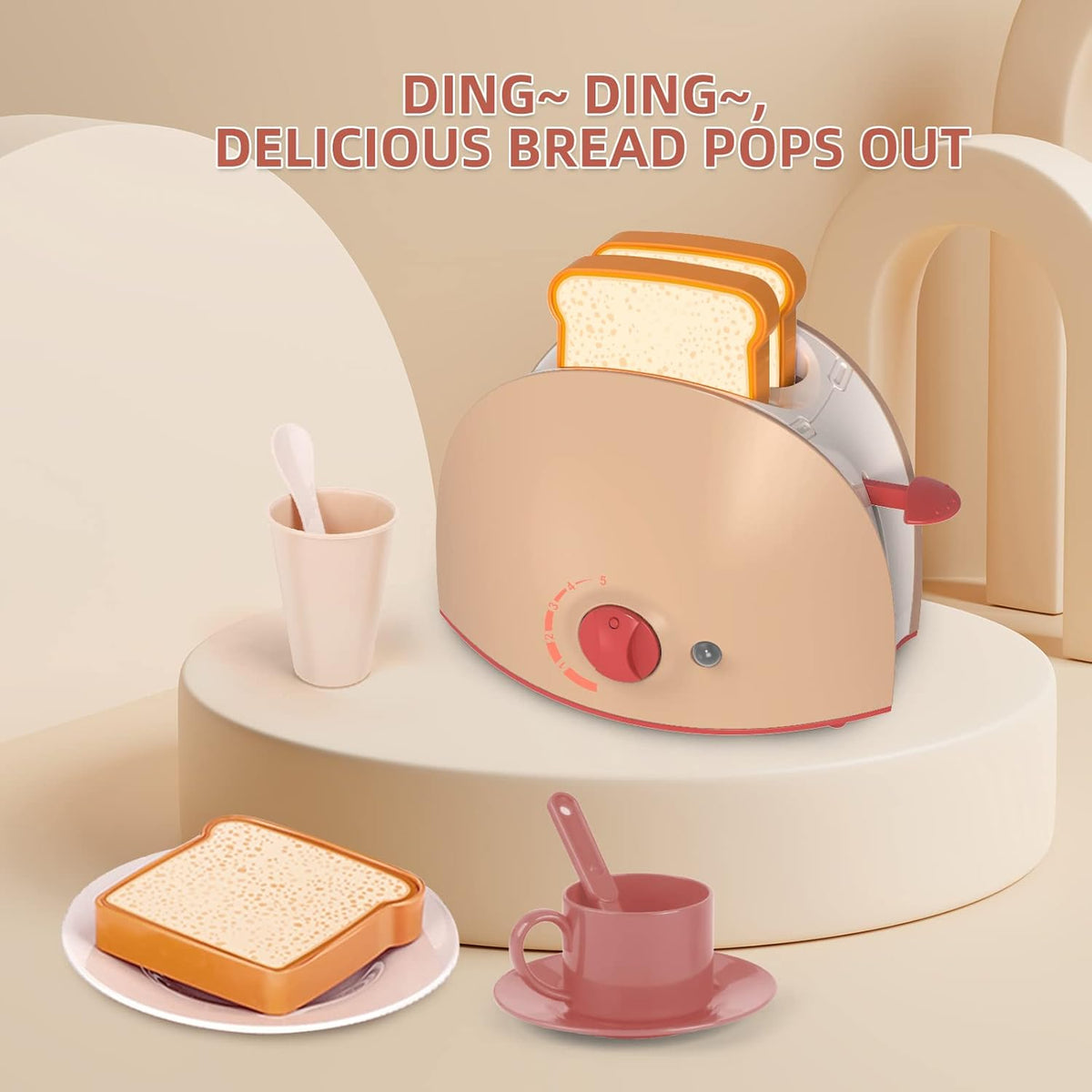 Toy Kitchen Set with Blender, Coffee Maker, Mixer and Toaster D7410