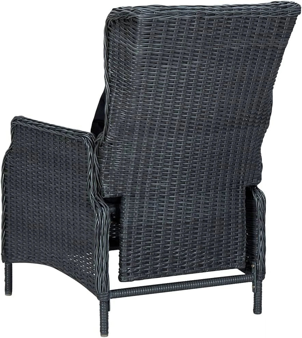 5 Piece Acacia Wood Patio Lounge Set with Dark Gray Cushions R3606