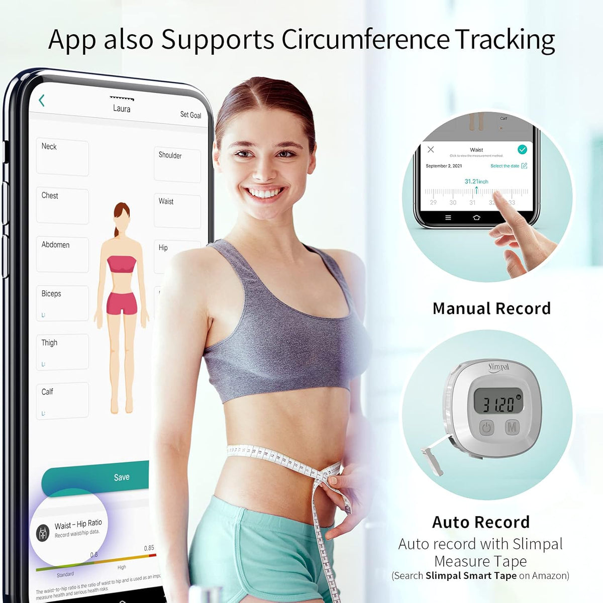 Smart Body Fat Water Weight WiFi Bluetooth Rechargeable Digital Bathroom Scale U260