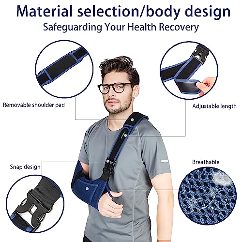 Medical Sling with Shoulder Pad for Arm, Wrist, Elbow, Clavicle Fracture Post-Surgery (Medium) M674744
