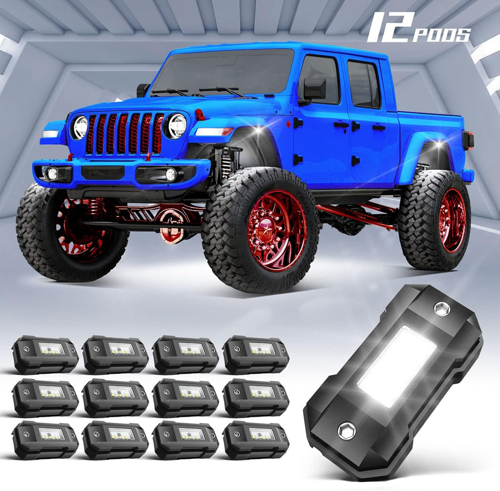 White 20 Pods Waterproof LED Rock Lights K13245