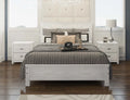 White Solid Wood Full Size Bed Frame Y7019