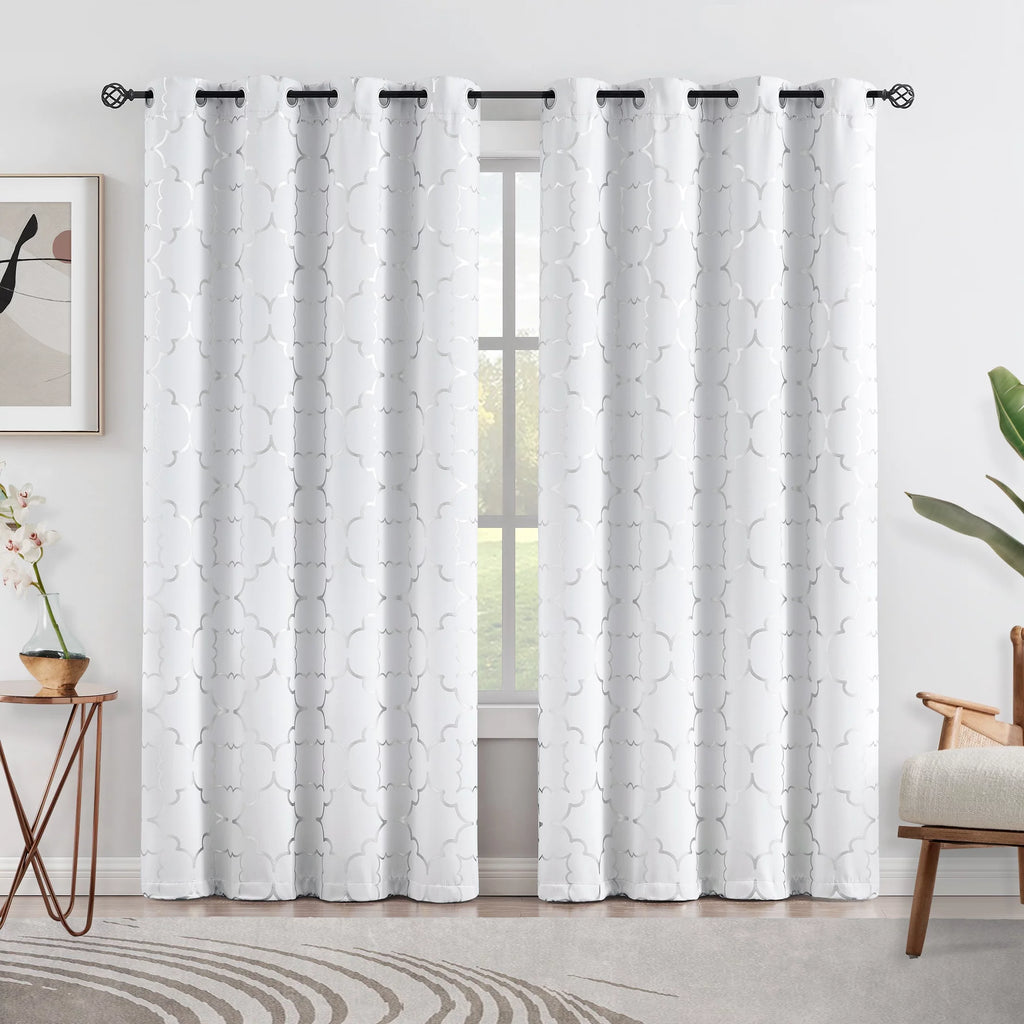 White Blackout Window Curtain 2 Panels 52"Wx84"L G325902