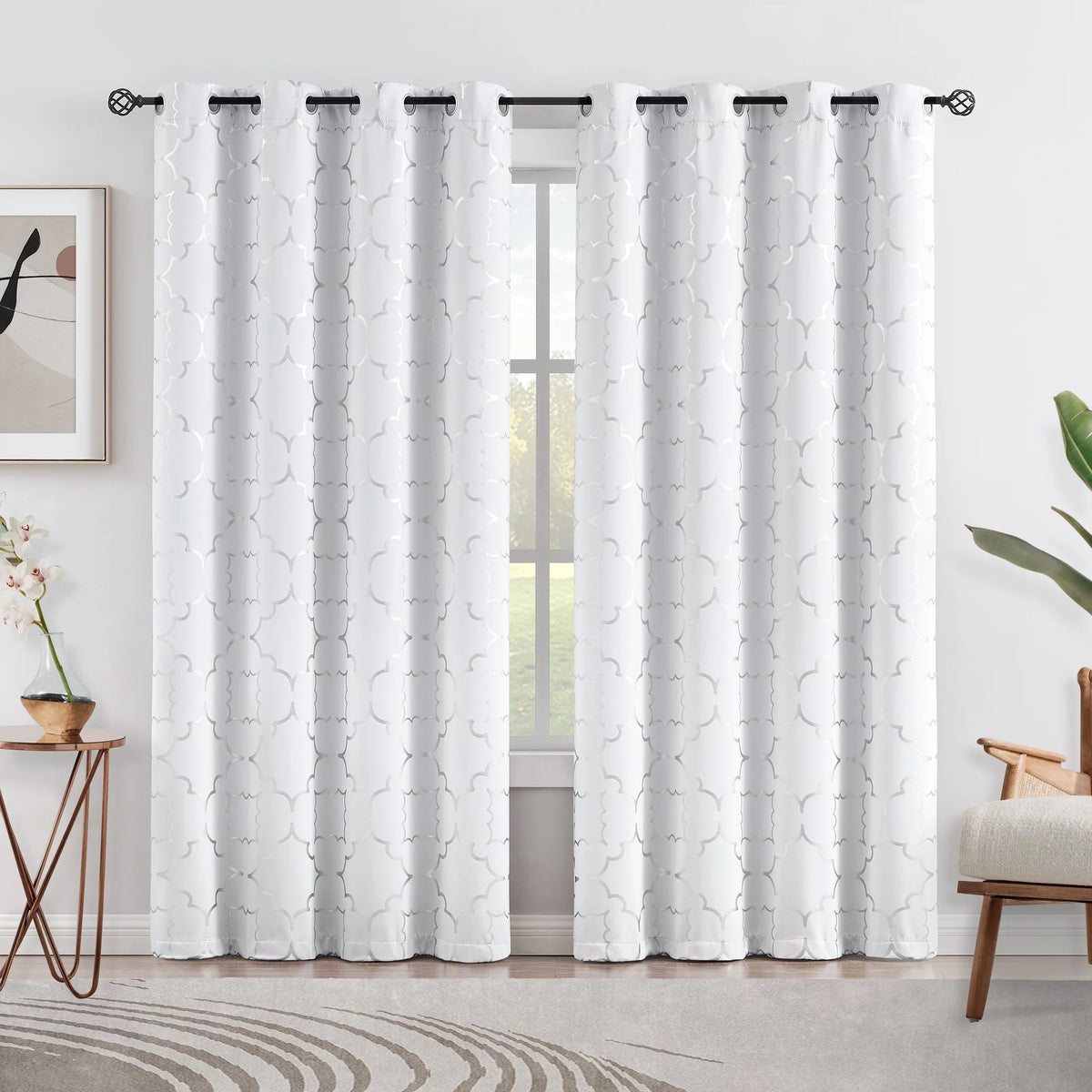 White Blackout Window Curtain 2 Panels 52"Wx84"L G325902