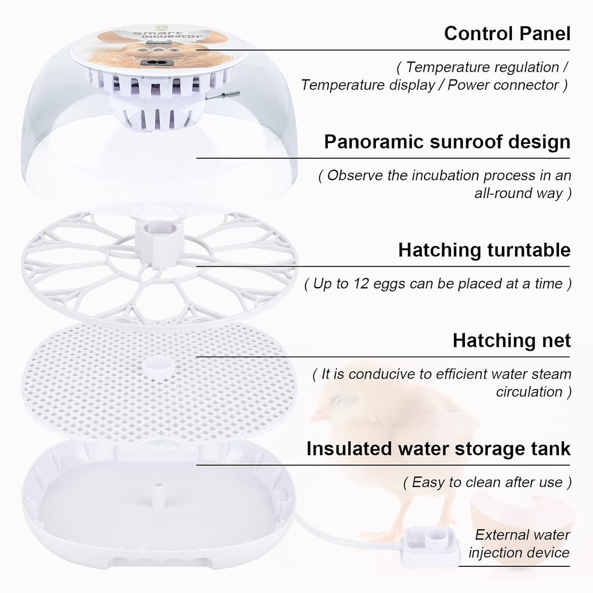12-24 Egg Incubator with Automatic Egg Turner C580