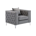 Gray Velvet Armchair C225366