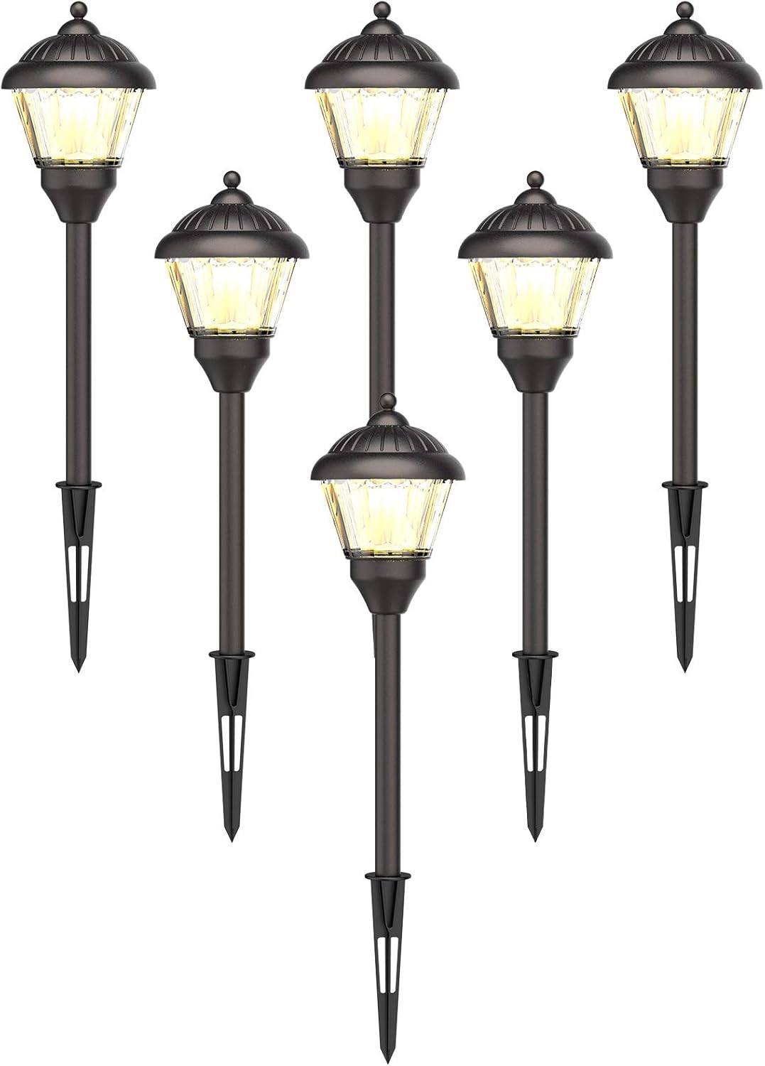 6 Pack Low Voltage LED Path Lights with Metal Spike C452