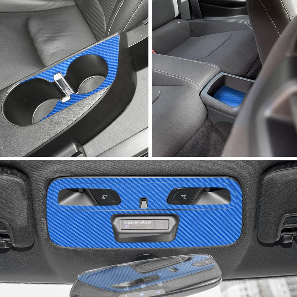Blue Carbon Fiber Texture Vinyl Wrap Interior Sticker 28PCS S995781