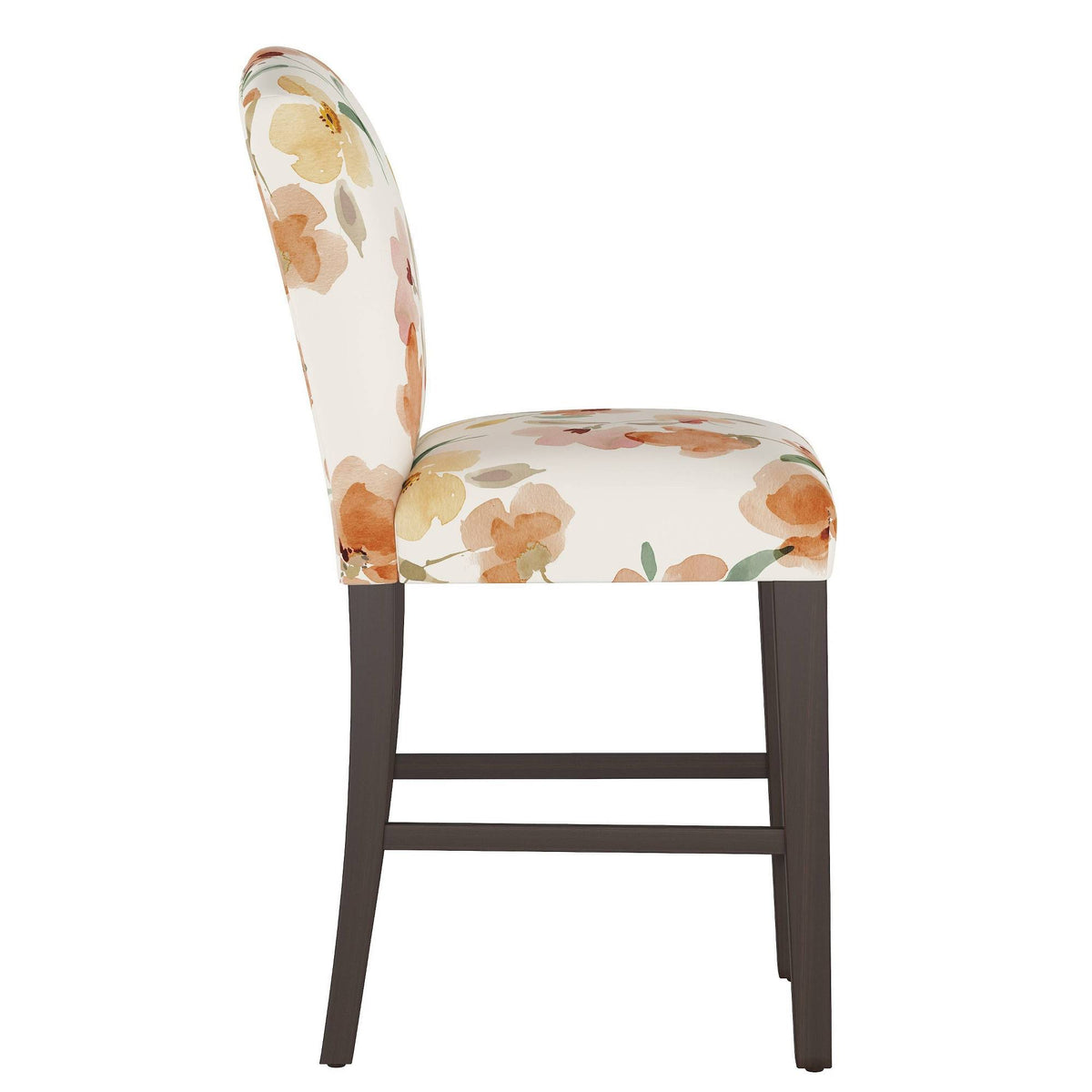 Camel Back Counter Height Barstool with Floral Print I356