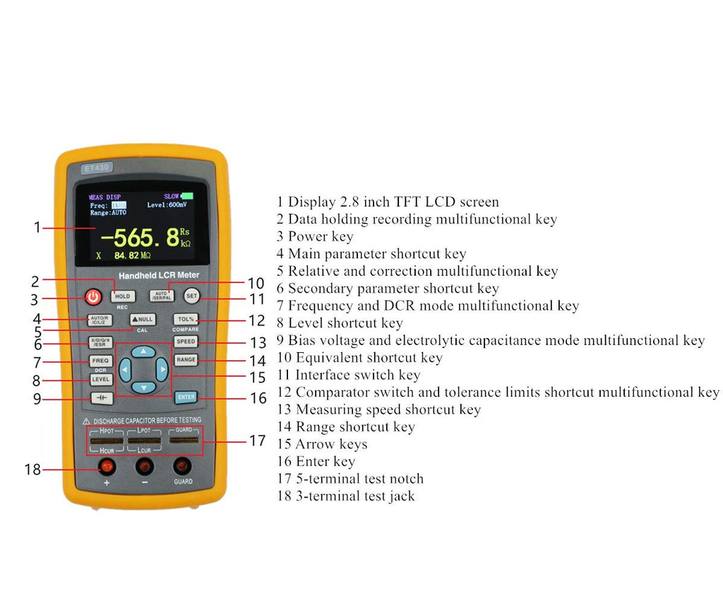 Handheld Digital LCR Meter Capacitance Tester Q628