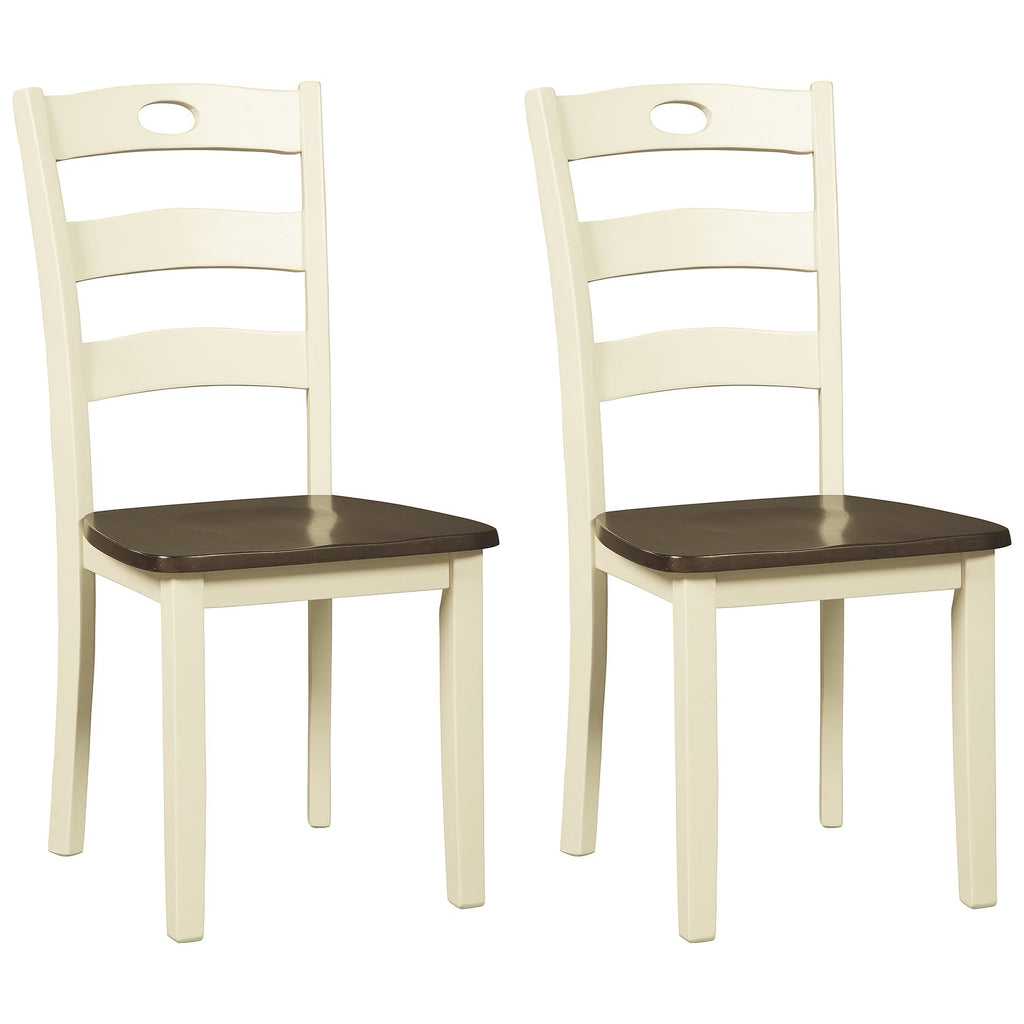 Cream & Brown Ladderback Dining Chair, Set of 2 L78131