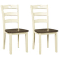 Cream & Brown Ladderback Dining Chair, Set of 2 L78131