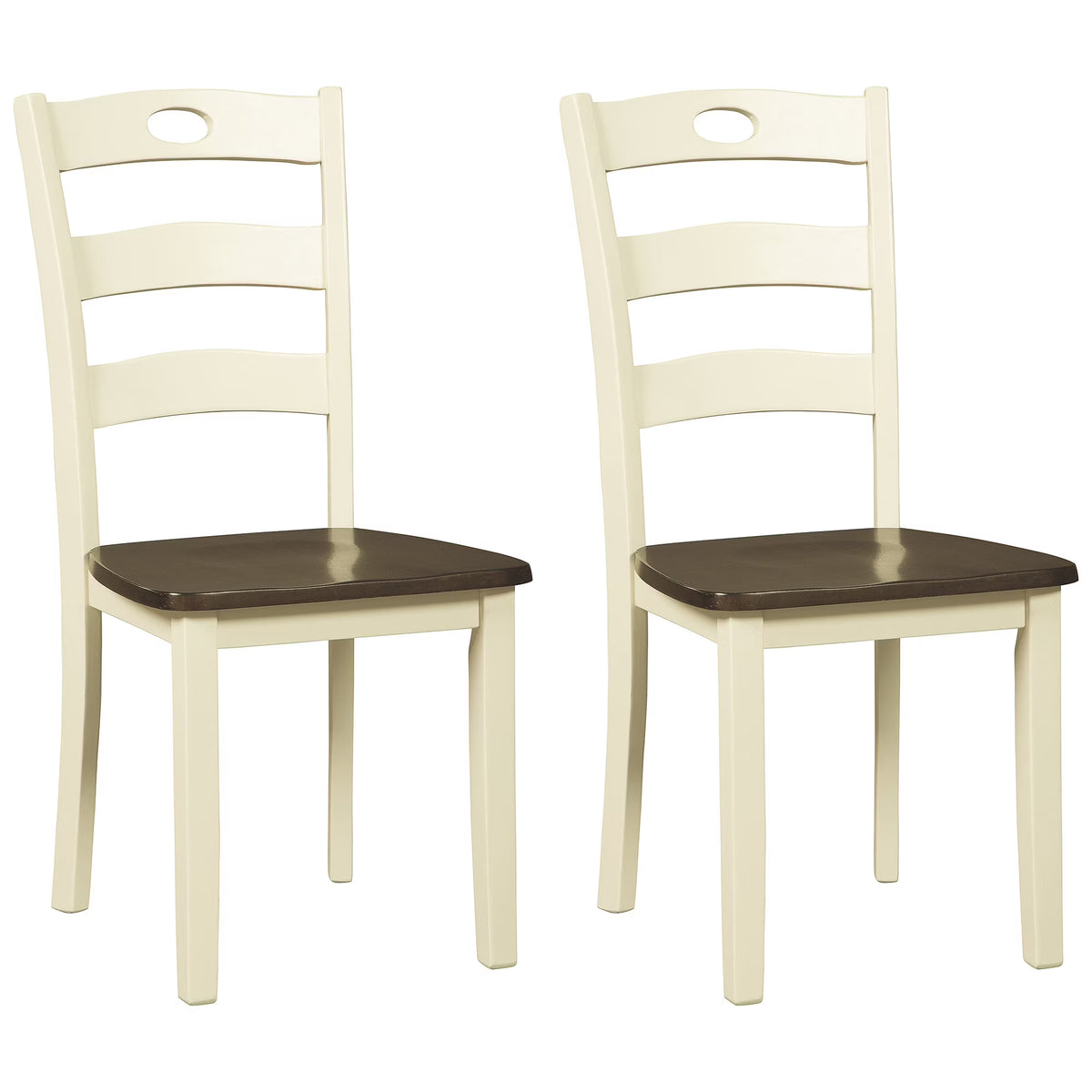 Cream & Brown Ladderback Dining Chair, Set of 2 L78131