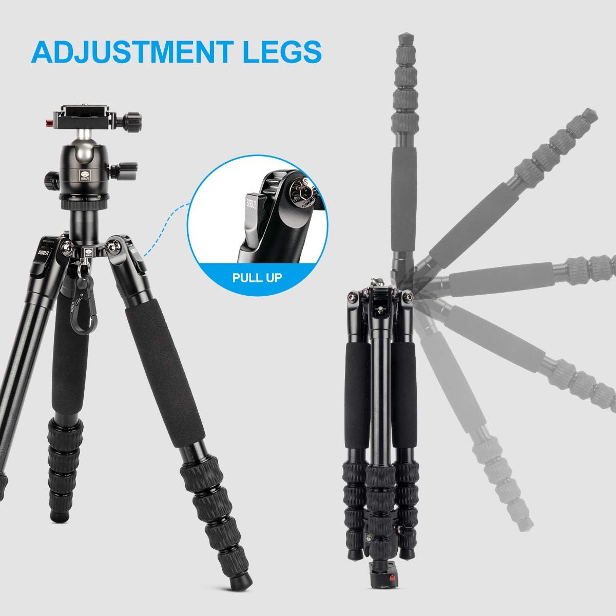 Aluminum Camera Tripod with Ball Head and Quick Release Plate P1544