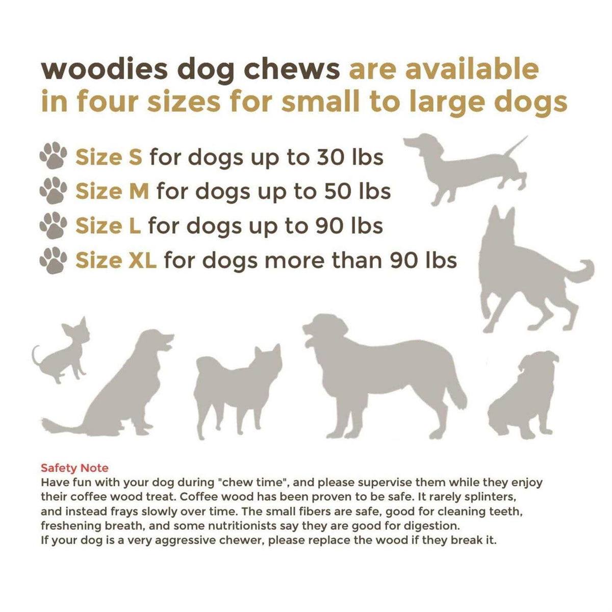 Dog Chew Toys Coffee Wood D4689