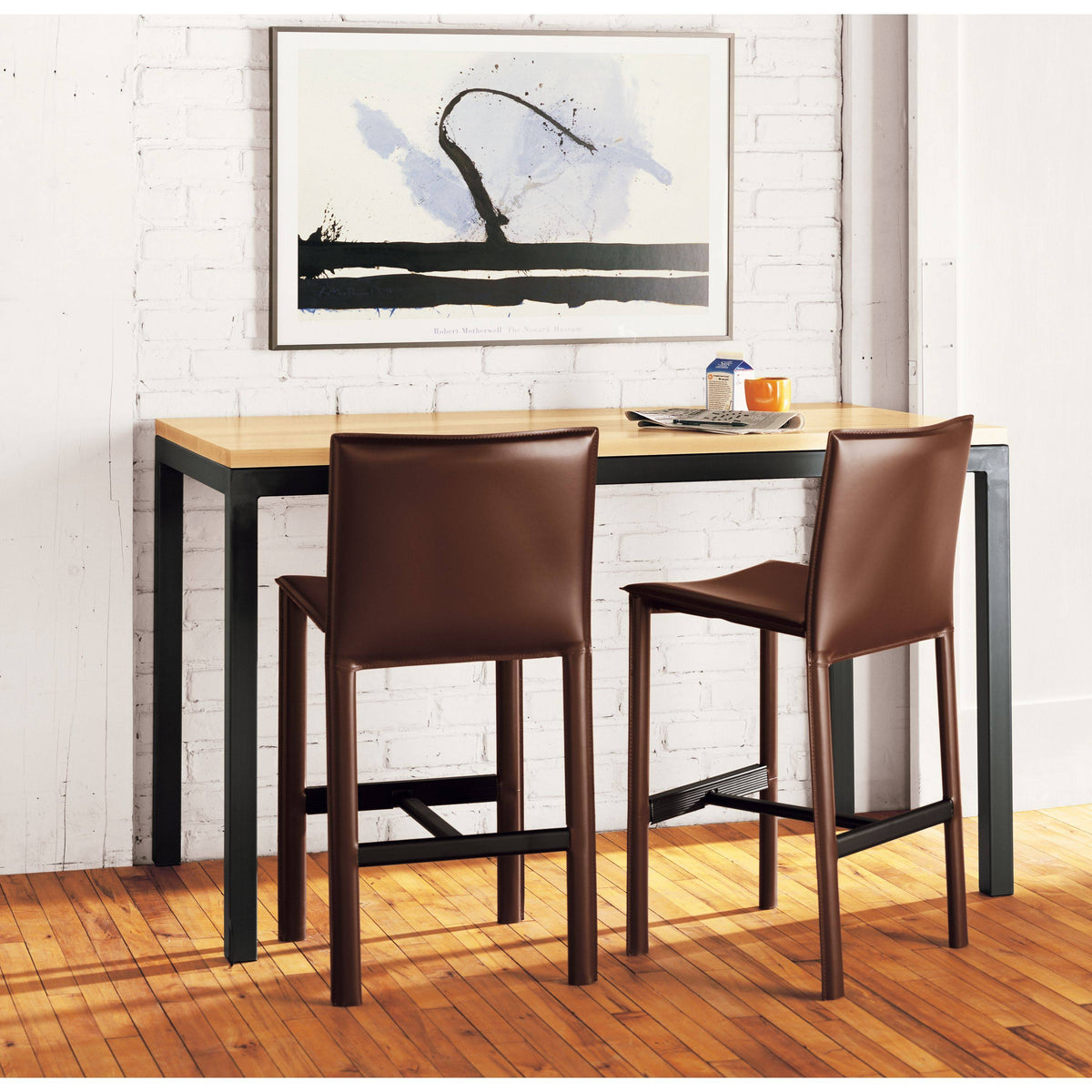 White Parsons Counter Table with White Quartz Top L737