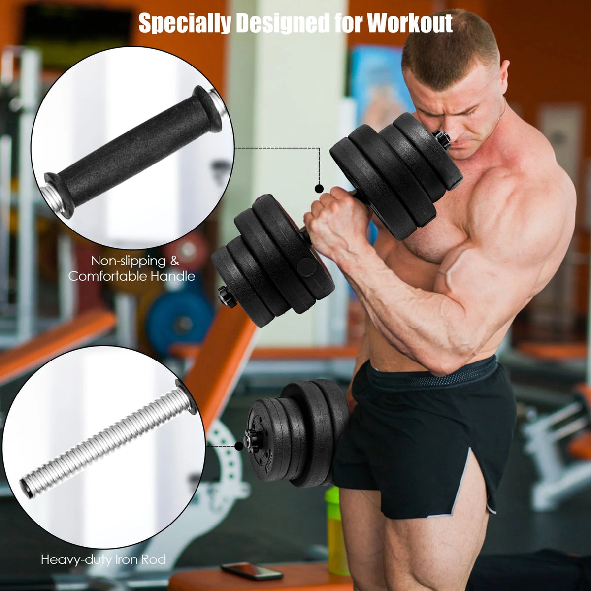 66 Lbs. Adjustable Dumbbell Set T6231