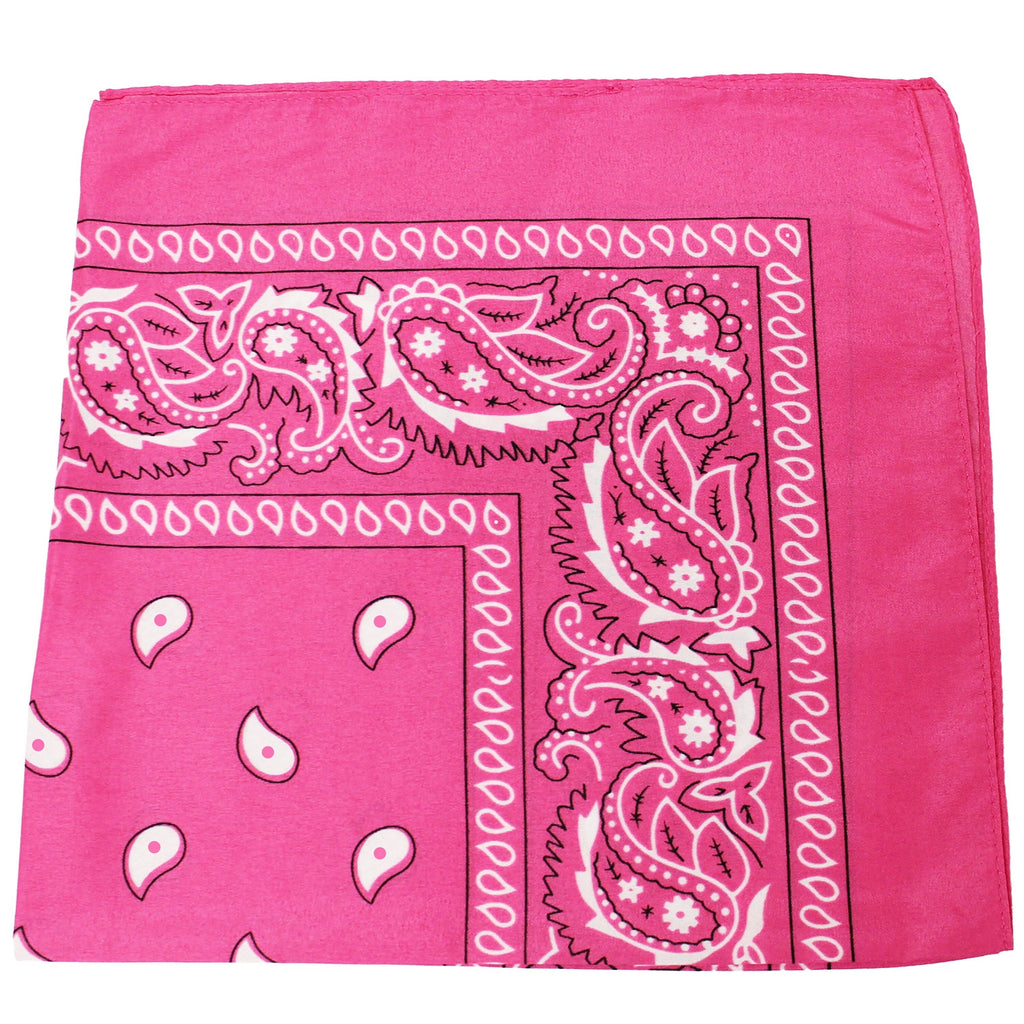 96 Pack 100% Cotton Double Sided Paisley Bandanas Y999