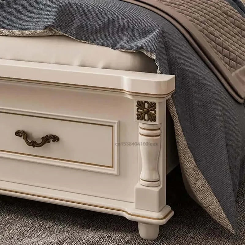 Wooden Bed with Storage and Bedside Tables F179