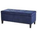 Blue Tufted Top Storage Bench G931