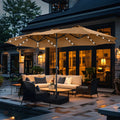15 FT Double-Sided Solar Patio Umbrella with Base D157099
