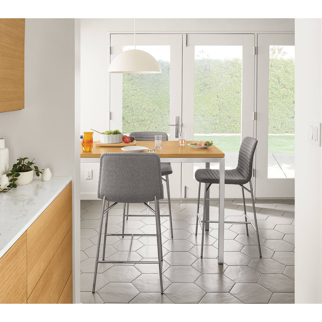 White Parsons Counter Table with White Quartz Top L737