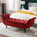 Velvet Tufted Upholstered Bench with Arm H72424