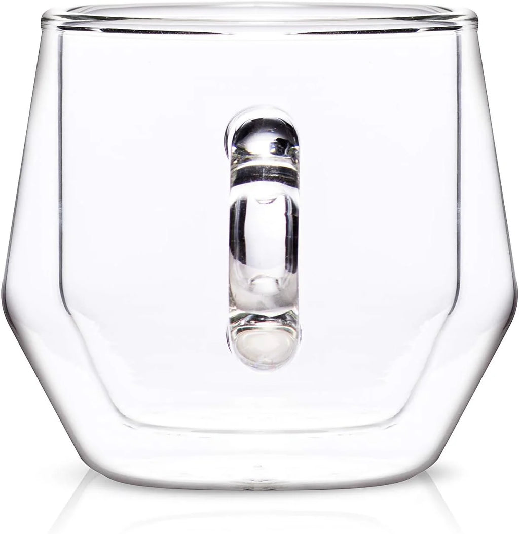 Clear 4Oz Double Walled Glass Espresso Cups with Handles L71590
