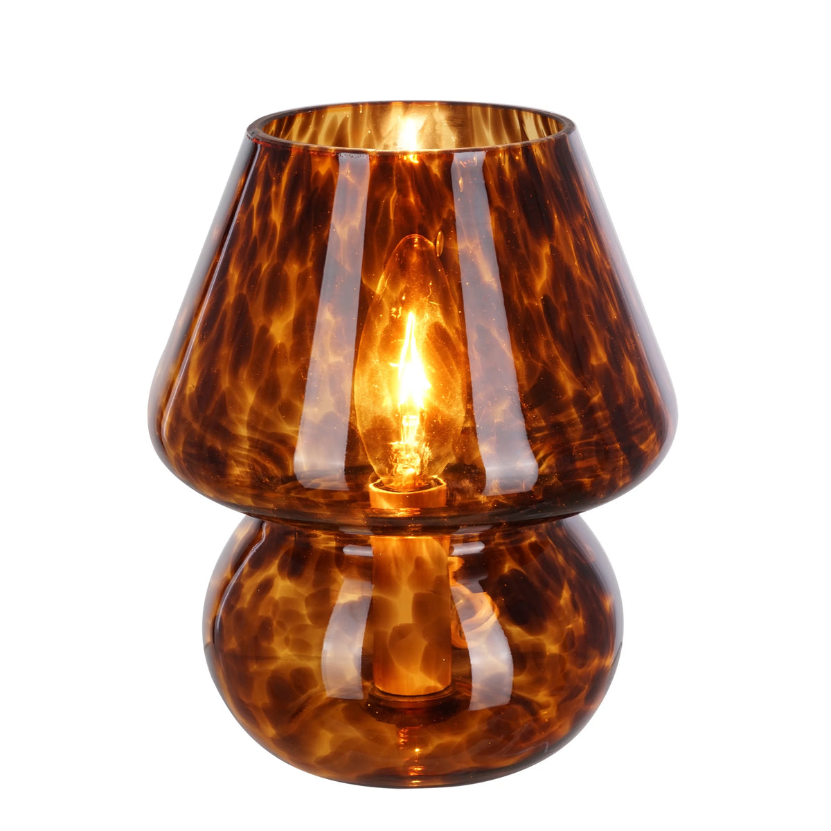 Brown Tortoise 8" Glass Mushroom Lamp L540044