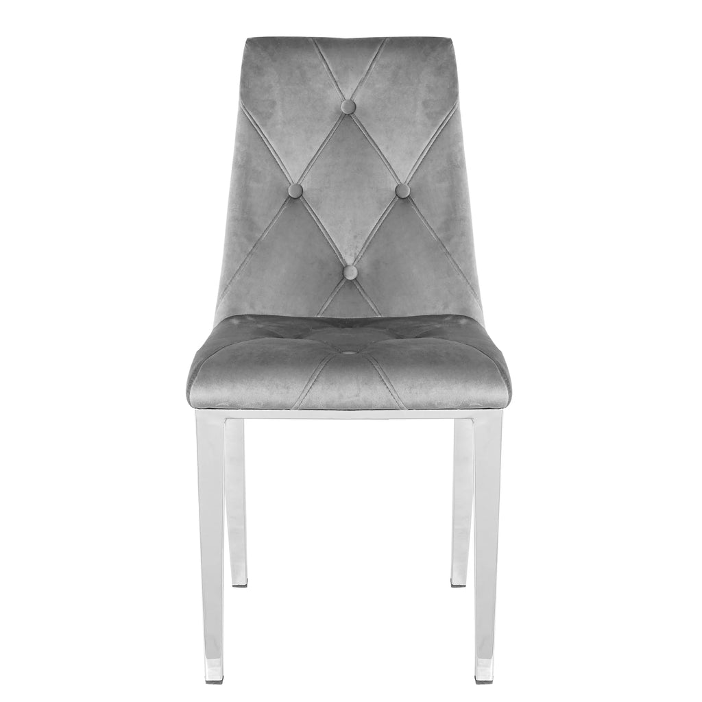 Dark Grey Velvet Dining Chairs Set Of 2 D9182