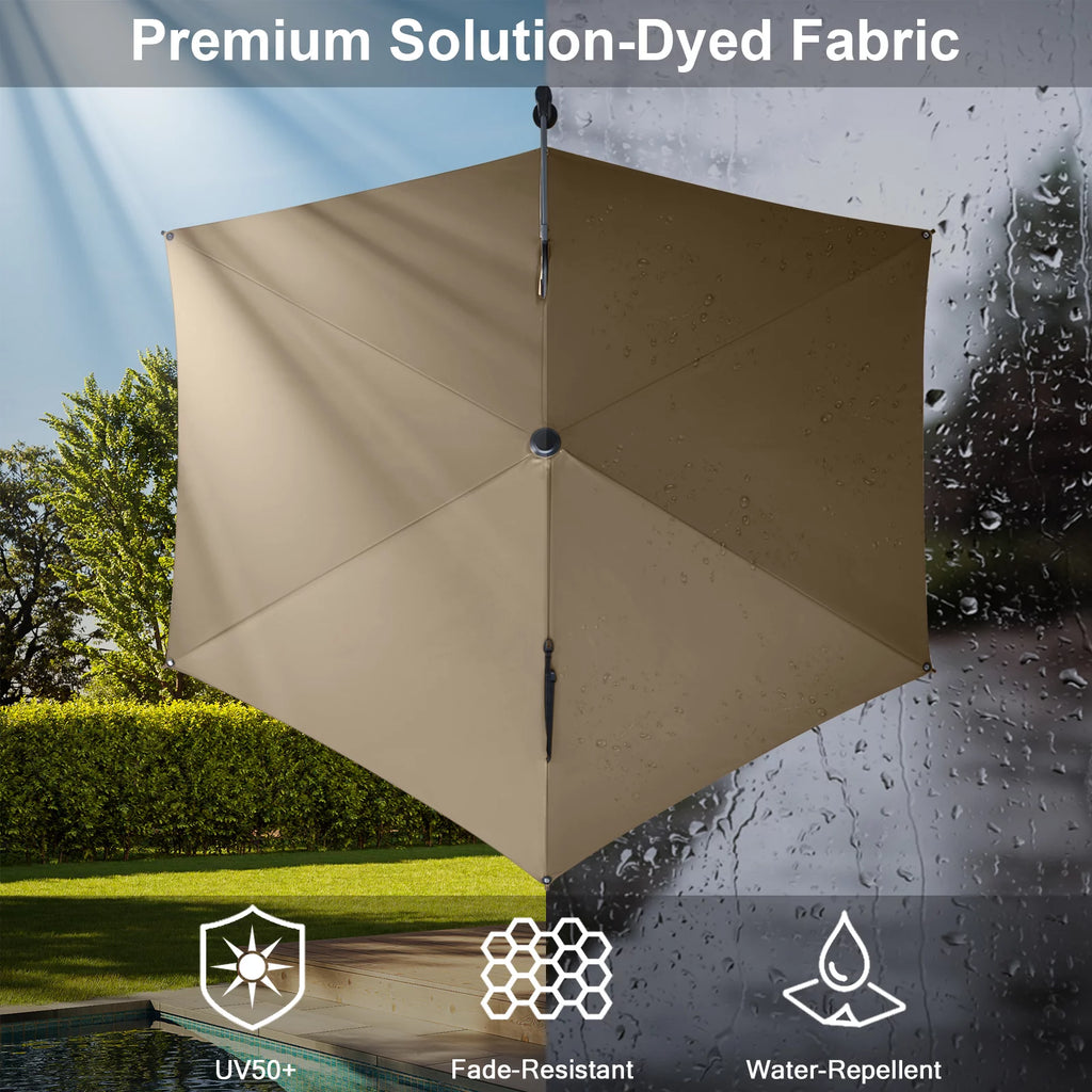 10ft Beige Outdoor Patio Umbrella B672172