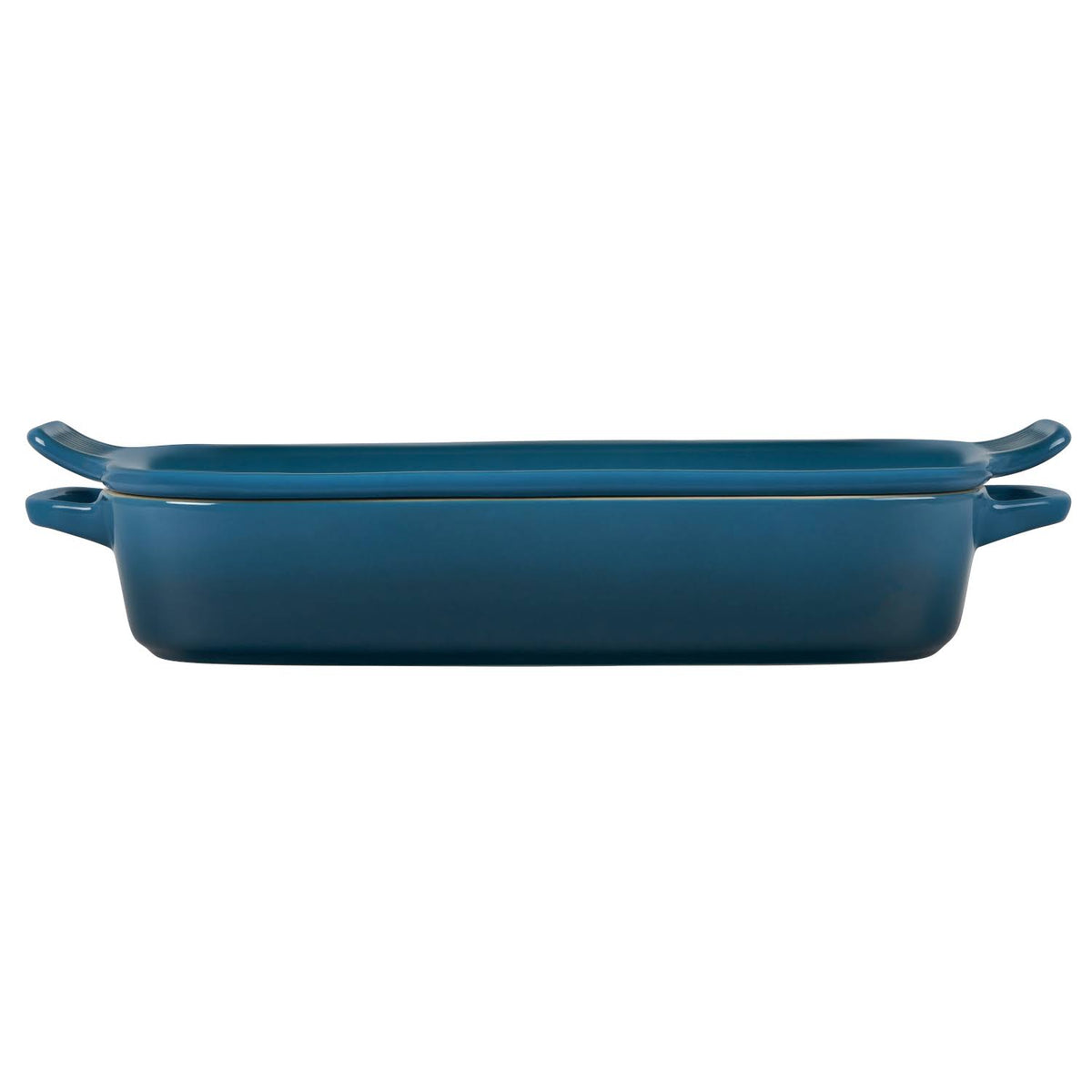 Deep Teal Stoneware Rectangular Dish with Platter Lid L99039