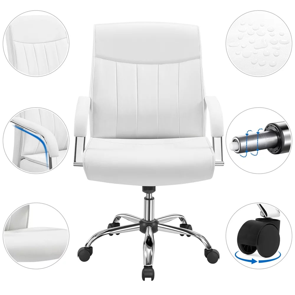 White PU Leather Executive Chair E679