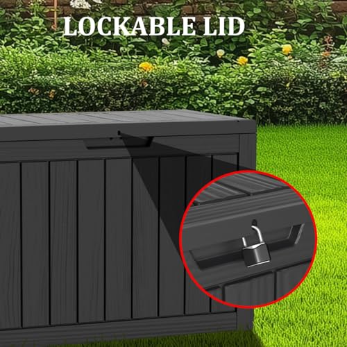 Brown 150GAL Large Capacity Outdoor Deck Box with Lock Hole S8567