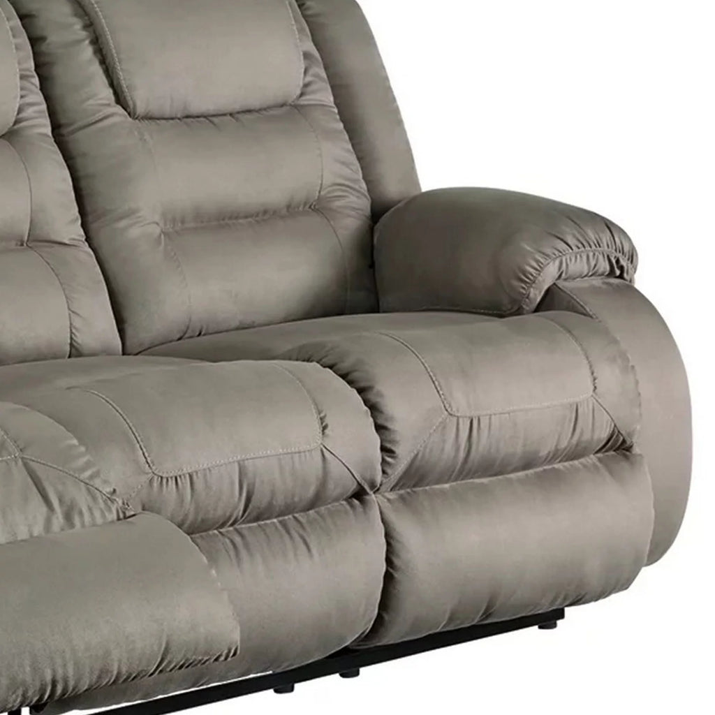 Gray Fabric Reclining Sofa M16642